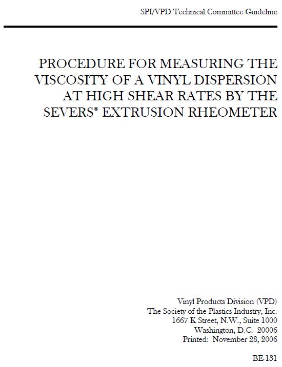 Measuring the Viscosity of a Vinyl Dispersion at High Shear