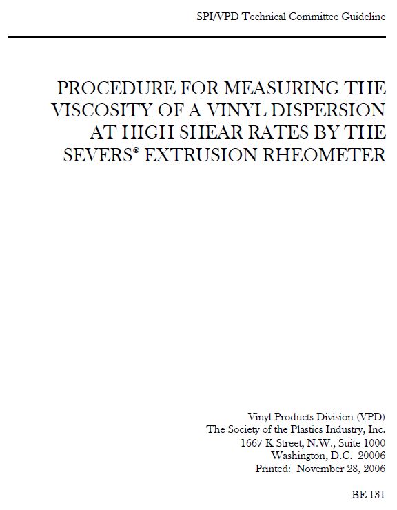 Measuring the Viscosity of a Vinyl Dispersion at Low Shear