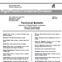 Glossary of Rigid Plastic Container and Lid Terminology