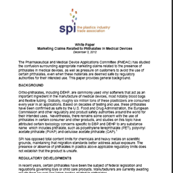 White Paper: Phthalates in Medical Devices